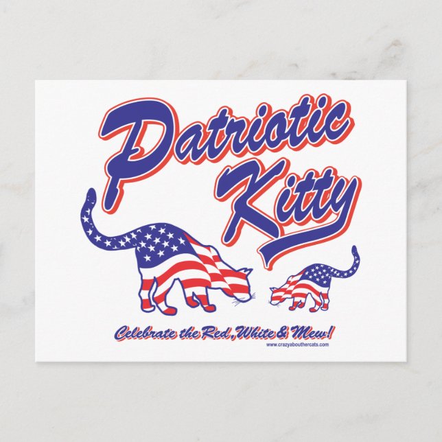 Carte Postale Chats Kitty Patriotique (Devant)