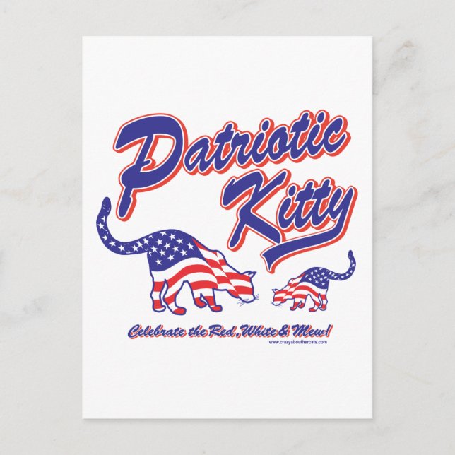 Carte Postale Chats Kitty Patriotique (Devant)