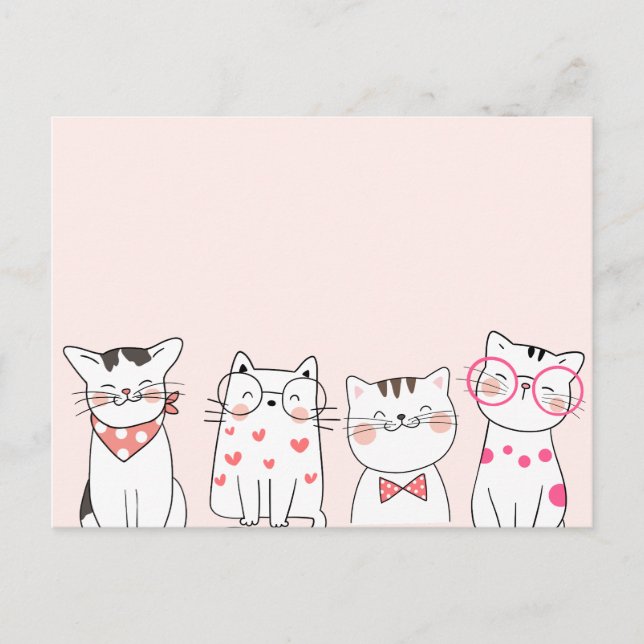 Carte Postale Chats mignons (Devant)