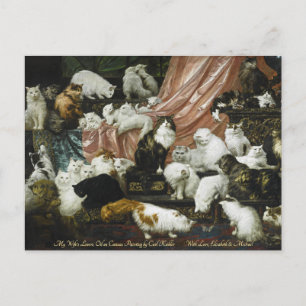Carte Postale Chats Mignons Chatons Art Fin Vintage Personnalisé