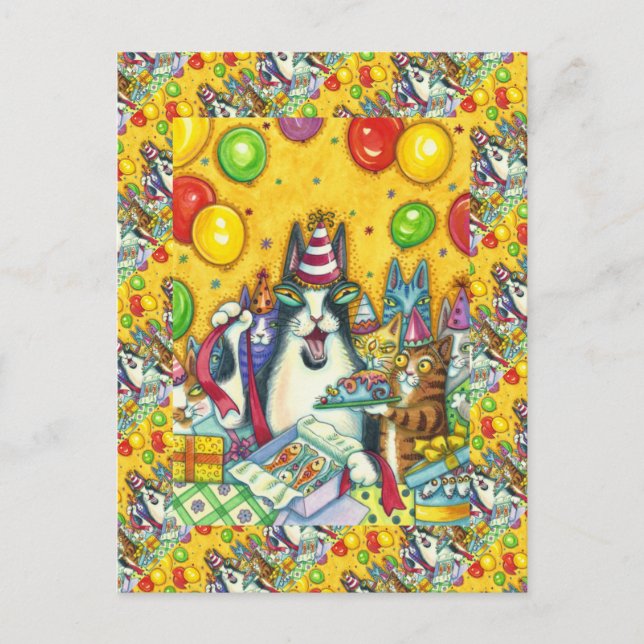 CARTE POSTALE CHATS N'FITZ, CUISINES, MICE, ANNIVERSAIRE AMUSANT (Devant)