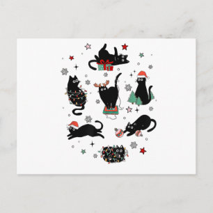 Carte Postale Chats noirs de Noël