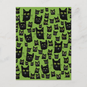 Carte Postale Chats noirs éffrayants