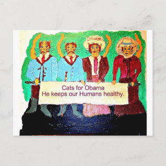 Carte Postale Chats pour Obama