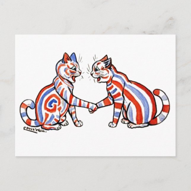 Carte Postale Chats rayés, Louis Wain, (Devant)