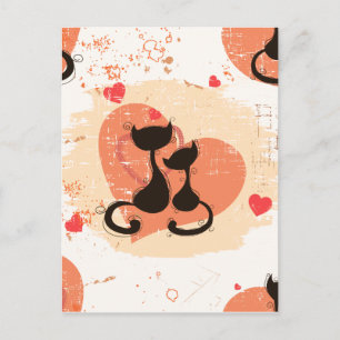Carte Postale Chats romantiques amoureux
