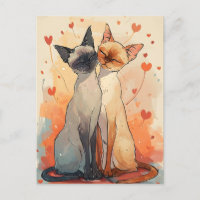 Chats siamois Saint Valentin