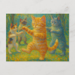 Carte Postale Chats Tai Chi