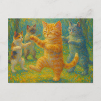 Carte Postale Chats Tai Chi