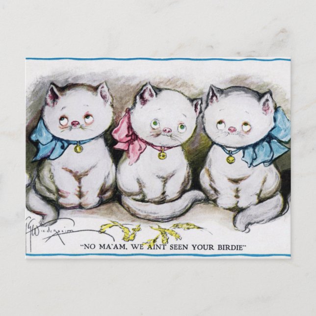 Carte Postale Chats vintages (Devant)
