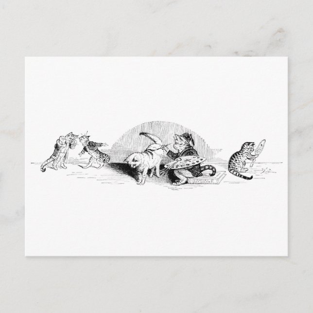 Carte Postale Chats vintages (Devant)