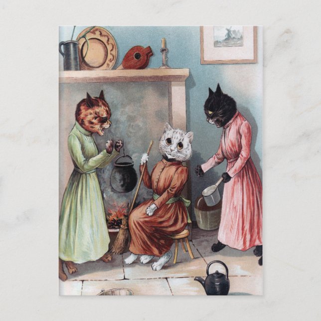 Carte postale Chats vintages (Devant)