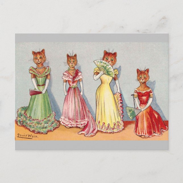 Carte Postale Chats Wallflower de Louis Wain (Devant)