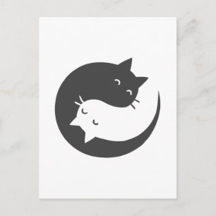 Carte Postale Chats yin et yang mandala - Choisissez le colo arr