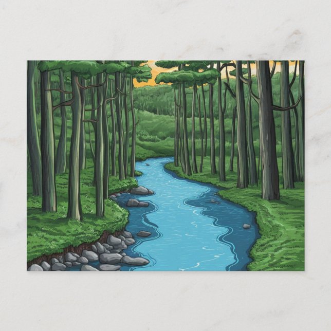 Carte Postale Chattahoochee River Atlanta, Géorgie Peinture (Devant)