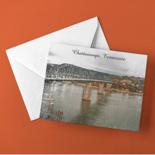Carte Postale Chattanooga vintage, Pont en noix du Tennessee