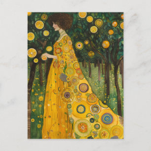 Carte Postale Chatte citronnier femme en style Klimt