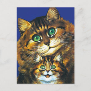 CARTE POSTALE CHATTE ET SON PETIT DE LOUIS WAIN