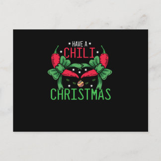 Carte Postale Chaud Chili Pepper Design de Noël, Unisex