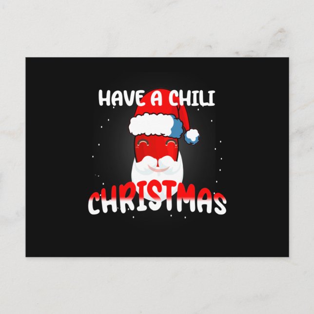 Carte Postale Chaud Chili Pepper Design de Noël, Unisex (Devant)