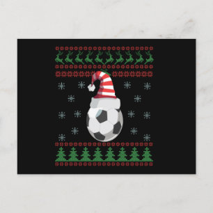 Carte Postale Chaud de Noël moche Soccer Sport Amateurs Cadeau