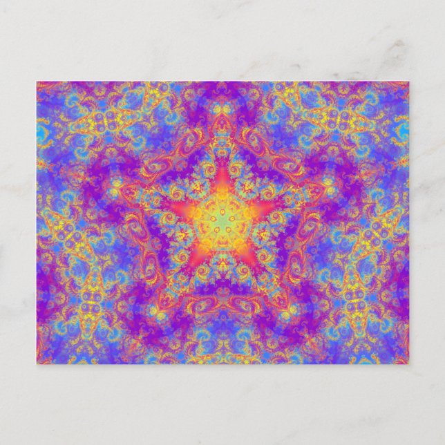 Carte Postale Chaud Étoile brillante Couleur brillante Swirl Kal (Devant)