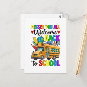 Carte Postale Chauffeur de bus de rentrée des classes