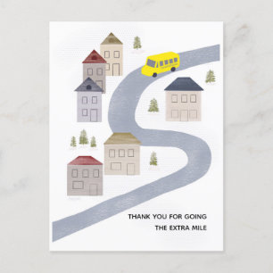 Carte Postale Chauffeur de Bus Noël Merci Enseignant d'École 