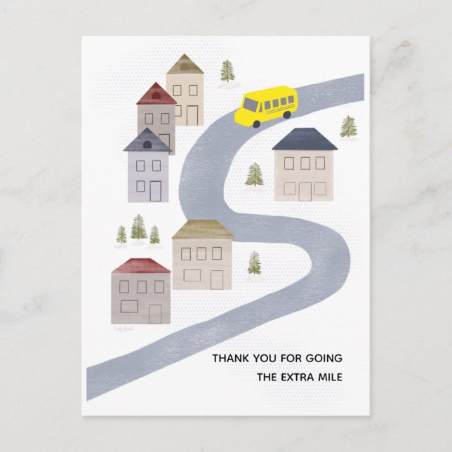 Carte Postale Chauffeur de Bus Noël Merci Enseignant d'École  (Devant)