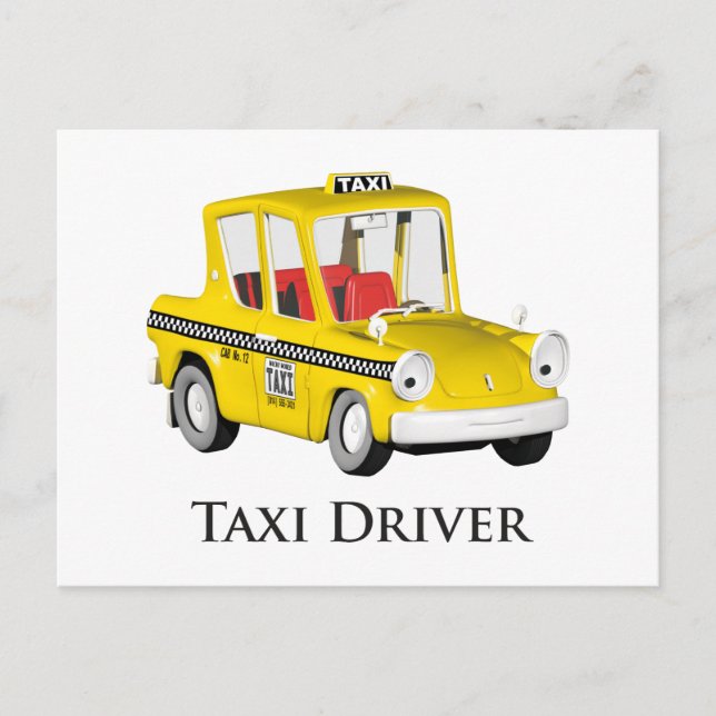 Carte Postale chauffeur de taxi (Devant)