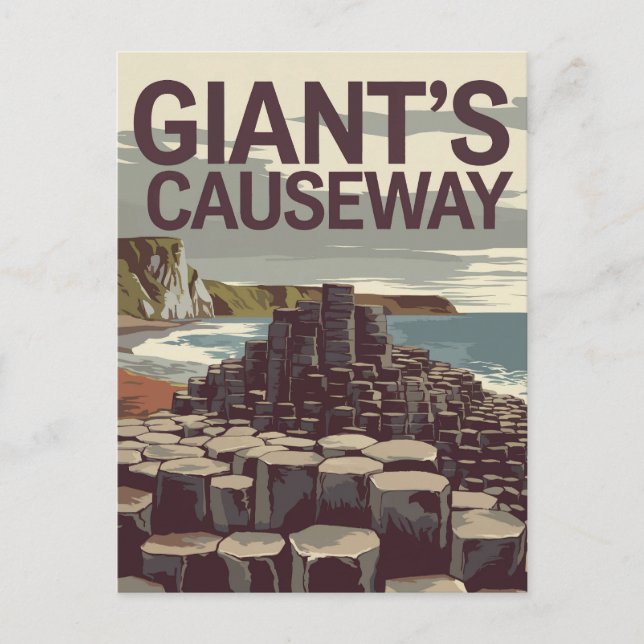 Carte Postale Chaussée du Géant Irlande Illustration Art de Voya (Devant)