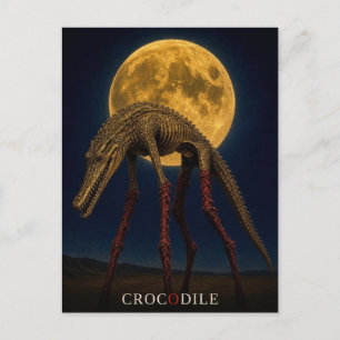 Carte Postale Chaussettes Longues Crocodile gothique Surréaliste