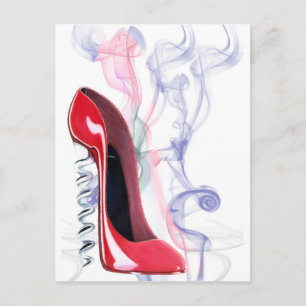 Carte Postale Chaussure à vis rouge Stiletto