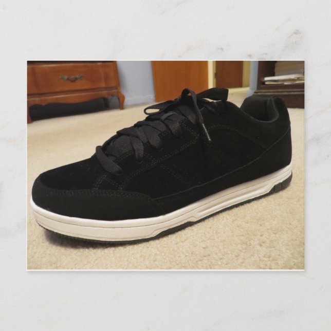 Carte Postale Chaussure de skateboard noir (Devant)