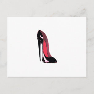 Carte Postale Chaussure de Stiletto Noir