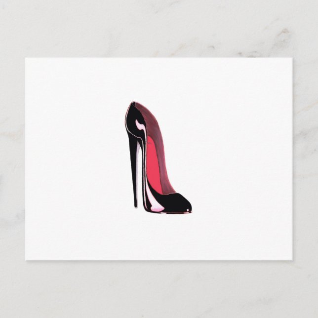 Carte Postale Chaussure de Stiletto Noir (Devant)