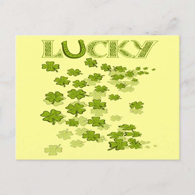 Carte Postale Chaussure Lucky Shamrocks (Devant)