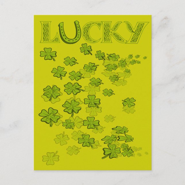 Carte Postale Chaussure Lucky Shamrocks (Devant)