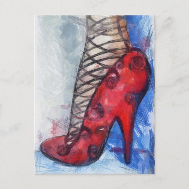 Carte Postale Chaussure Red Tango (Devant)