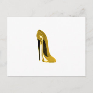 Carte Postale Chaussure Stiletto Jaune