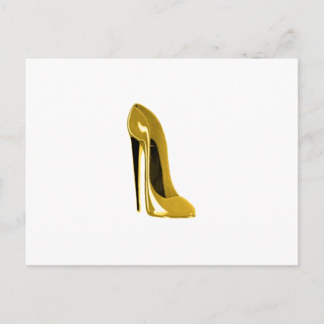 Carte Postale Chaussure Stiletto Jaune (Devant)