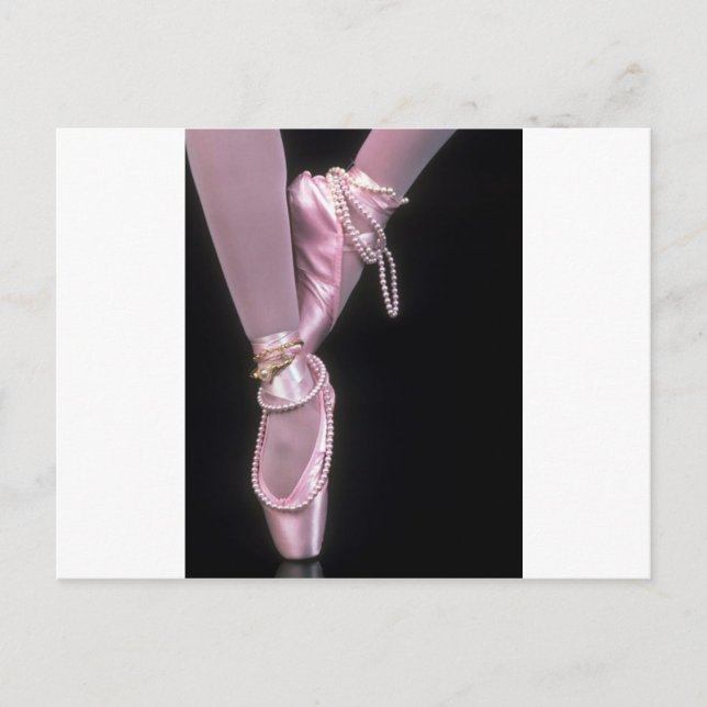 Carte Postale chaussures à orteil de satin rose (Devant)