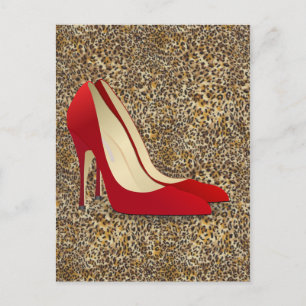 Carte Postale chaussures à talon rouge