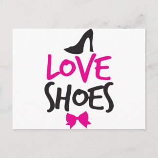 Carte Postale Chaussures d'amour avec petit arc mignon