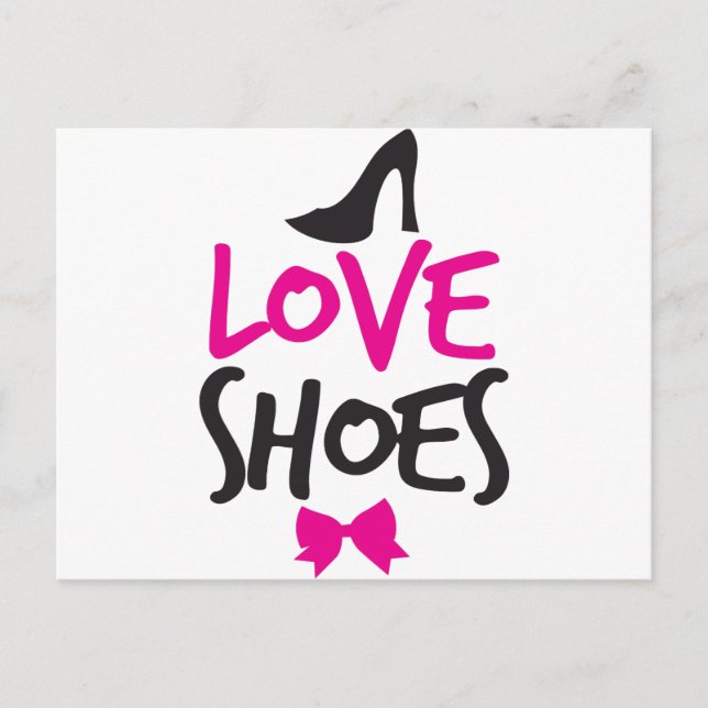 Carte Postale Chaussures d'amour avec petit arc mignon (Devant)