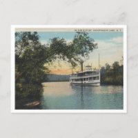 Chautauqua Lake NY, Steamer dans la décharge 1930