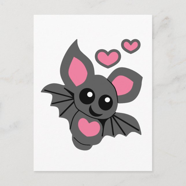 Carte Postale Chauve-souris bébé rose (Devant)