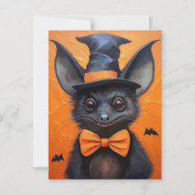 Chauve-souris d'Halloween en Casquette de sorcière
