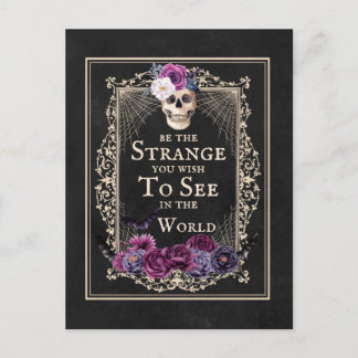 Carte Postale Chauve-souris gothique florale Citation amusante N