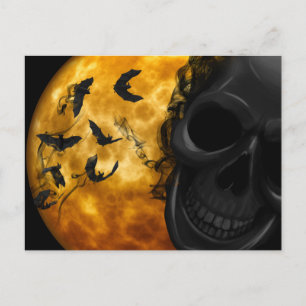 Carte Postale Chauve-souris gris avec lune